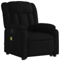 Fauteuil inclinable de massage électrique Noir Tissu