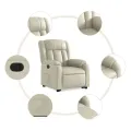Fauteuil inclinable électrique crème similicuir