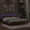 Cadre de lit avec tête de lit et LED chêne marron 180x200 cm