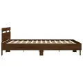 Cadre de lit avec tête de lit et LED chêne marron 180x200 cm