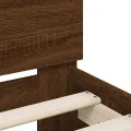 Cadre de lit avec tête de lit et LED chêne marron 180x200 cm