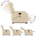 Fauteuil inclinable de massage Crème Tissu