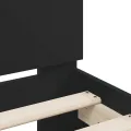 Cadre de lit avec tête de lit et LED noir 160x200 cm