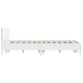Cadre de lit avec tête de lit blanc 140x190cm bois d'ingénierie