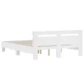Cadre de lit avec tête de lit blanc 140x190cm bois d'ingénierie
