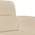 Canapé à 3 places Crème 180 cm Tissu microfibre