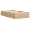 Cadre de lit et tiroirs chêne sonoma 100x200 cm bois ingénierie