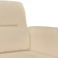 Canapé à 2 places Crème 140 cm Tissu microfibre