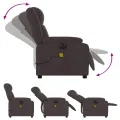 Fauteuil de massage inclinable électrique Marron foncé Tissu