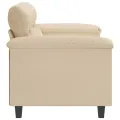 Canapé à 2 places Crème 120 cm Tissu microfibre