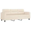 Canapé 3 places avec oreillers beige 180 cm tissu microfibre
