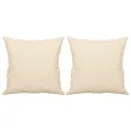 Canapé 3 places avec oreillers beige 180 cm tissu microfibre