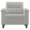 Fauteuil gris clair 60 cm tissu microfibre