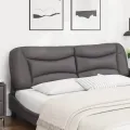 Coussin de tête de lit gris 180 cm similicuir