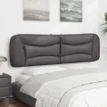 Coussin de tête de lit gris 180 cm similicuir