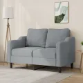 Canapé à 2 places Gris clair 120 cm Tissu