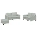 Ensemble de canapés 3 pcs gris clair velours