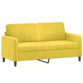Canapé à 2 places Jaune 140 cm Velours