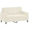 Canapé 2 places avec oreillers décoratifs crème 120 cm velours