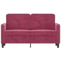 Canapé à 2 places Rouge bordeaux 120 cm Velours