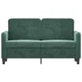 Canapé à 2 places Vert foncé 120 cm Velours