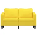 Canapé à 2 places Jaune clair 140 cm Tissu