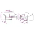 Ensemble de canapés 2 pcs avec coussins Gris foncé Tissu