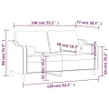 Canapé 2 places avec oreillers bordeaux 140 cm tissu