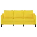 Canapé à 3 places Jaune clair 180 cm Tissu