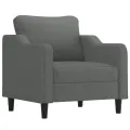 Ensemble de canapés 3 pcs coussins gris foncé tissu