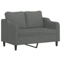 Ensemble de canapés 3 pcs coussins gris foncé tissu
