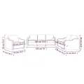 Ensemble de canapés 3 pcs coussins gris foncé tissu