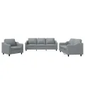 Ensemble de canapés 3 pcs avec coussins Gris clair Tissu