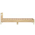 Cadre de lit tête de lit et lumières LED chêne sonoma 75x190 cm