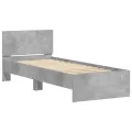 Cadre de lit tête de lit gris béton 75x190 cm bois ingénierie