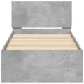 Cadre de lit tête de lit gris béton 75x190 cm bois ingénierie