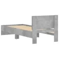 Cadre de lit tête de lit gris béton 75x190 cm bois ingénierie