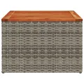 Table de jardin gris 55x55x37 cm résine tressée et bois acacia