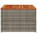 Table de jardin gris 55x55x37 cm résine tressée et bois acacia
