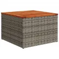 Table de jardin gris 55x55x37 cm résine tressée et bois acacia