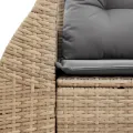 Canapé de jardin avec coussins 2 places beige résine tressée