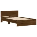 Cadre de lit avec tête de lit chêne marron 135x190 cm