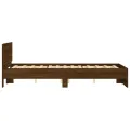 Cadre de lit avec tête de lit chêne marron 135x190 cm