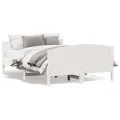 Cadre de lit avec tête de lit blanc 160x200 cm bois pin massif
