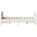 Cadre de lit avec tête de lit blanc 160x200 cm bois pin massif