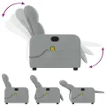 Fauteuil de massage inclinable Gris clair Tissu