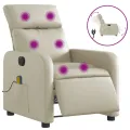 Fauteuil de massage inclinable électrique crème similicuir