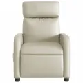 Fauteuil de massage inclinable électrique crème similicuir