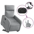 Fauteuil inclinable électrique gris clair tissu