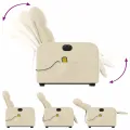 Fauteuil inclinable de massage électrique Crème Tissu